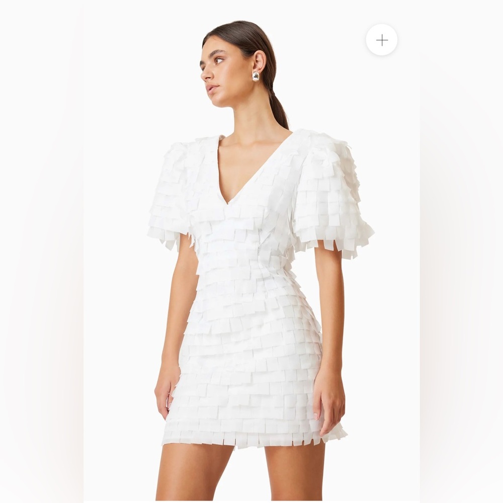 Elliatt Hailey Textured 3D Mini Dress In White